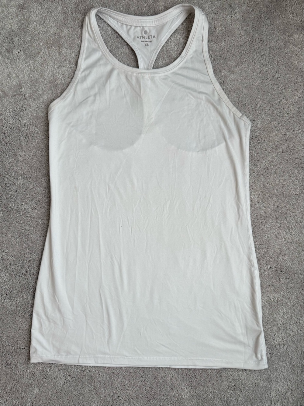 Athleta Women’s Racerback workout Tank Top - Size XS - White Wicking Fabric